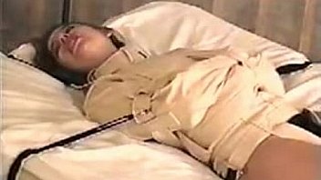 Pretty little teen brunette peril in gagged straitjacket 1